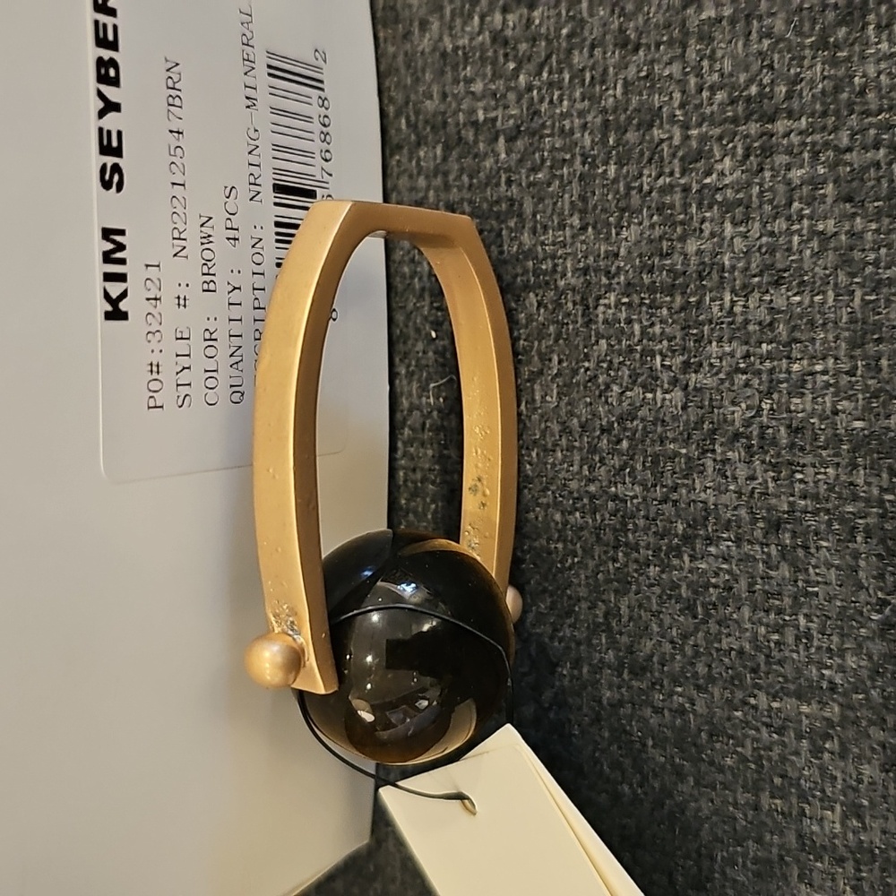 NWT Kim Seybert set of 4 tiger eye napkin ring - Picture 6 of 15